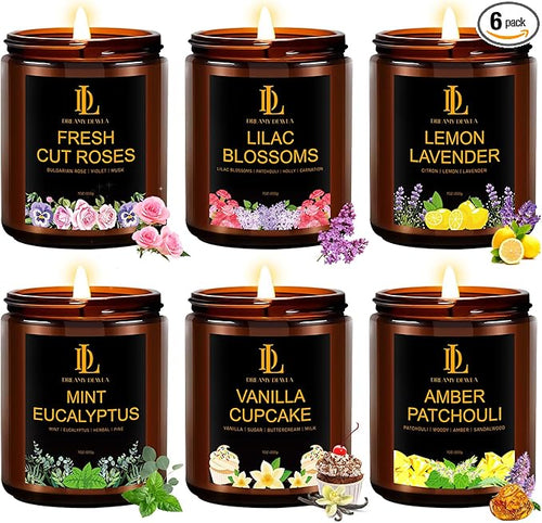 6 Pack Candles for Home Scented, Candles Gifts for Women Men, 42oz Soy Candle by DLDREAMYDEWLA
