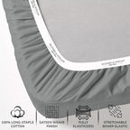 Feather & Stitch Fitted Bottom Sheet Only King Size 500 TC-1 Piece 100% Cotton - Image 2