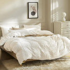 JELLYMONI White Duvet Cover King Size, Soft Breathable Seersucker Duvet Cover - Image 3