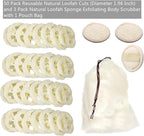 50Pcs Natural Loofah Slice of 1.96inch, Reusable Natural Loofah Cuts - Image 3