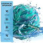 SHOWER BOUQUET Loofah-Bath-Sponge XL Swirl-Mix-Color 4-Pack // Extra-Large 75g - Image 4