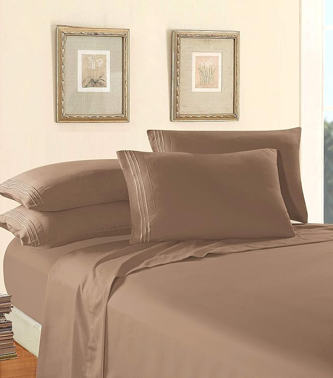 Elegant Comfort Luxury 1500 Premium Hotel Quality Microfiber 4-Piece Sheet Set - Image 3