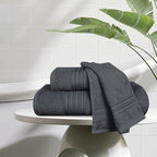 BOUTIQUO Ultra Soft 3 Pack Cotton Towel Set, Contains a Bath Towels 28x55 inch - Image 3