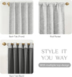 Beauoop Grey Floral Jacquard Blackout Curtains 84 Inches Long 2 Panels - Image 5