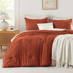Andency Burnt Orange King Size Comforter, Boho Terracotta Soft Warm Bedding by Andency
