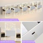 Modern LED Bathroom Light Fixtures Dimmable 5-Light Chrome Vanity Light - Image 6