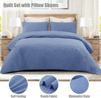 Whale Flotilla Ultra Soft Twin Quilt Bedding Set, Lightweight Microfiber Bluish - Image 3