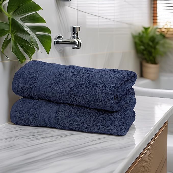 Commercial Bulk Pack of 12 Large Bath Towels – 100% Cotton Terry 24" x 50" – - Image 3