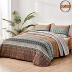 WONGS BEDDING Boho Fall Quilt Set Twin, Ultra Soft Lightweight Bedspread - Image 2