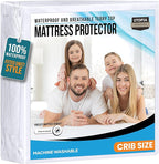 Crib Size Mattress Protector Waterproof, Premium 200 GSM Terry Mattress Cover by UTOPIABEDDING
