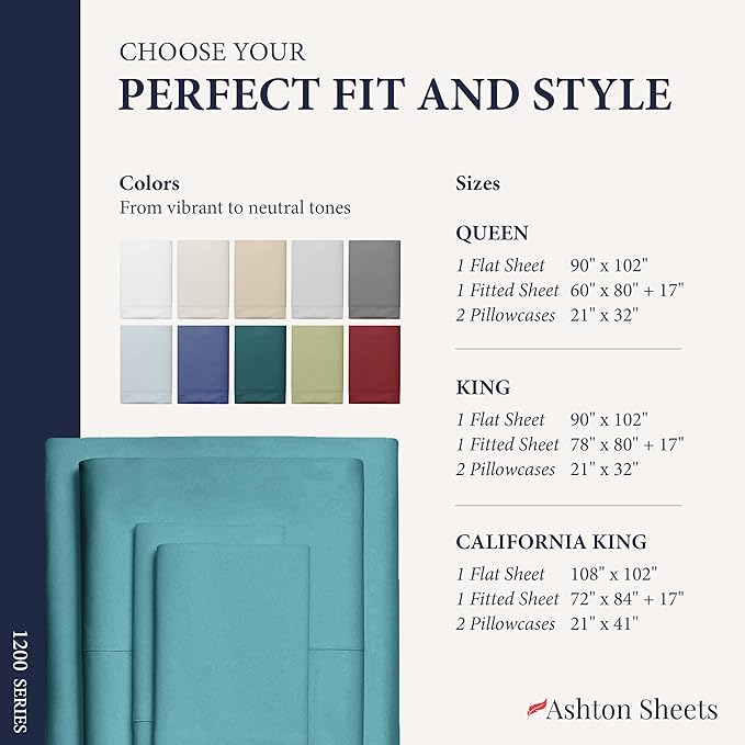 100% Egyptian Cotton Queen Size Sheets Set - Image 8