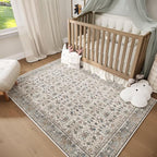 Washable 3x5 Entryway Rug, Boho Non-Slip Vintage Distress Small Rugs - Image 3