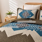 Dintszyayue Brown Boho Quilt Set Queen, Aztec Western Quilt Bedspread Set - Image 4