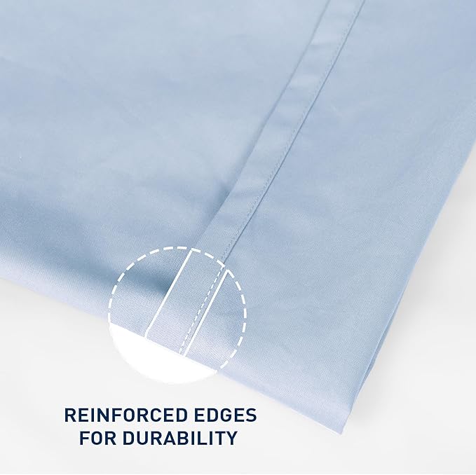 Full Size Flat Sheet 4 Pack, 100% Cotton Percale Flat Bed Sheet, Breathable & - Image 3