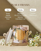 M&SENSE Pear Freesia Spring Natural Soy Wax Candle, 12.7oz 75H Large Jar Slow - Image 2