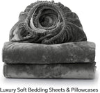 BEDELITE Velvet Fitted Sheet and Pillowcase Set, Luxury Soft Fuzzy Bottom Sheet - Image 8