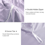 JELLYMONI Light Purple Duvet Cover King Size, Soft Breathable Seersucker Duvet - Image 5