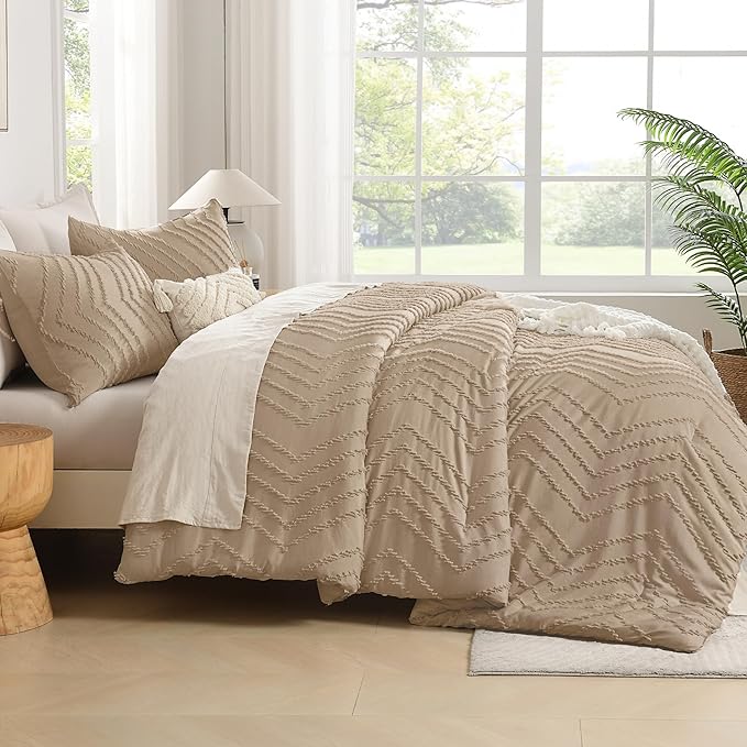 Andency Taupe Twin/Twin XL Comforter Set, Twin Bed Comforter - Image 8