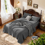 LBRO2M 100% Cotton Sheets Set Deep Pocket 24", 1000 Thread Count Queen Size 4 by LBRO2MBedding