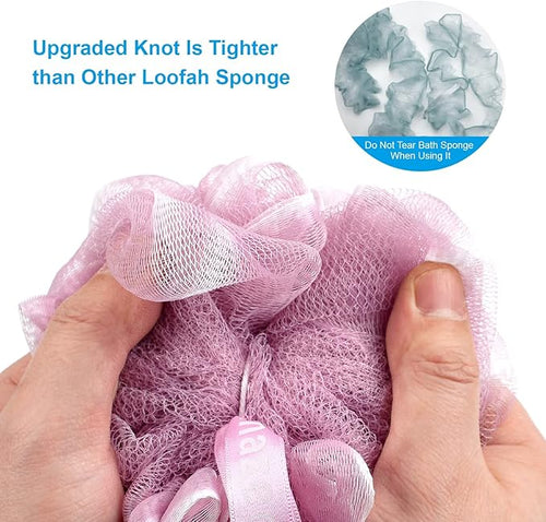 AmazerBath Shower Sponge Loofah Back Scrubber, PE Soft Mesh Loofah Body Scrubber - Image 2