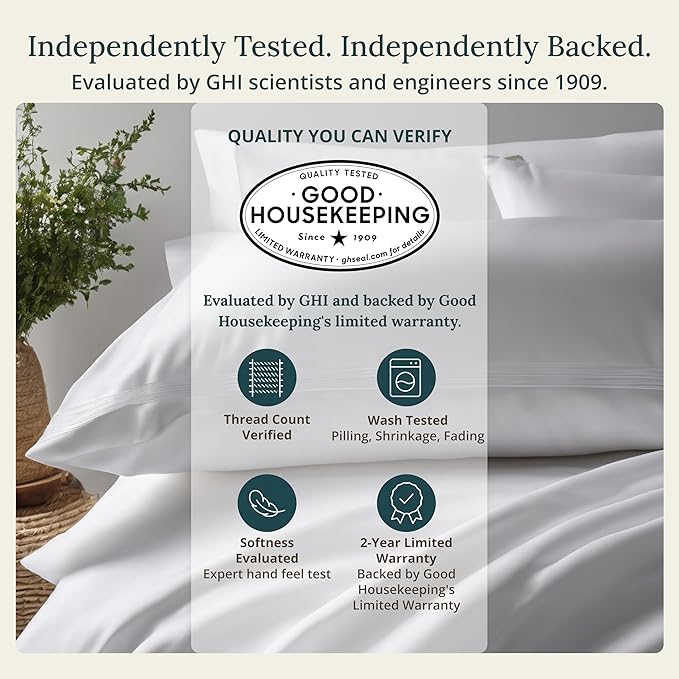 California Design Den 100% Organic Cotton Sheets Queen Size Bed Set - Image 2