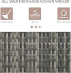 Outsunny Valet Pool Towel Rack, Waterproof PE Plastic Rattan Wicker Storage - Image 4