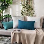 MIULEE Pack of 2 Decorative Outdoor Solid Waterproof Throw Pillow Covers Faux - Image 3