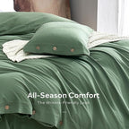 JELLYMONI 100% Washed Cotton Duvet Cover Twin – Soft, Breathable Linen-Look - Image 5