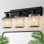 Vanity Light, 3-Light Modern Crystal Black Bathroom Light by Unknown
