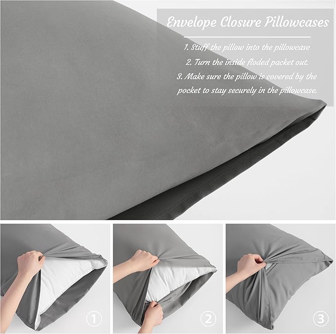 NTBAY King Pillow Cases Set of 2, 2 Pack Brushed Microfiber 20x36 Pillow Cases - Image 4