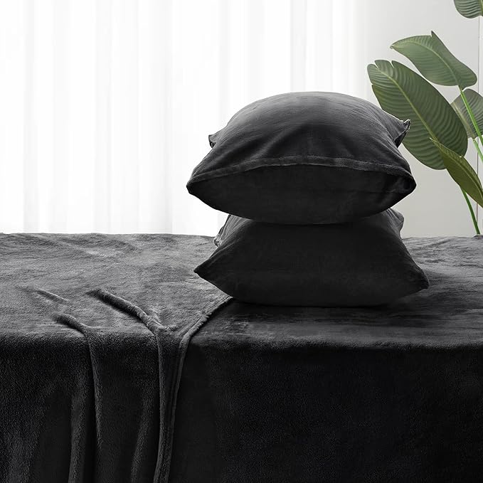 BEDELITE Flannel Sheets King Size Black - Image 7