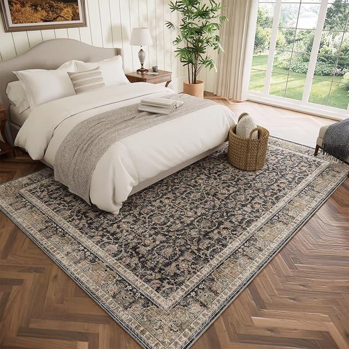 Washable 5x7 Area Rugs for Living Room, Boho Non-Slip Vintage Distress Rugs for - Image 2