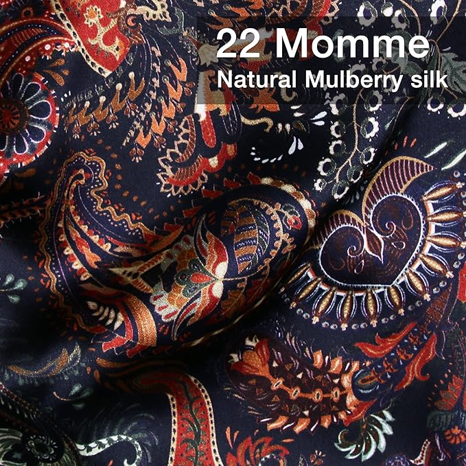 MANSPHIL Purple Paisley 100% Silk Pillowcases King Size, Bohomian Brown Floral - Image 2