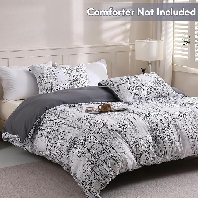 LONAVA Queen Botaincal 3 Pcs Duvet Cover Set, Breathable Soft Microfiber Deep - Image 2