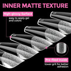 UNA GELLA Long Coffin Nail Tips: 216pcs Coffin Acrylic Fake Nails Full Cover - Image 7