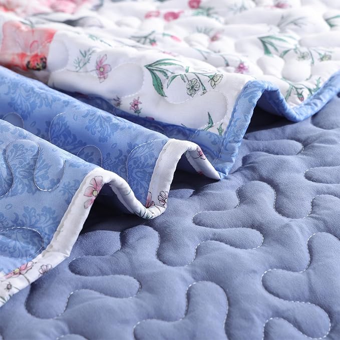 YIKUSH Quilt Sets Queen Size Floral Quilt Set 3 Pieces Bedding Set Bedspreads - Image 4