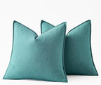 MIULEE Decorative Linen Euro Sham Pillow Covers 24x24 Turquoise ​Boho - Image 6