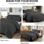Cozyide Dark Grey Duvet Cover Full Size, 3 Pieces Bedding Duvet Covers - Image 7