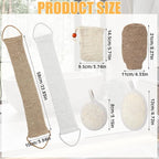 Geelin 8 Pack Natural Loofah Exfoliating Body Scrubber Set Shower Bath Glove - Image 2