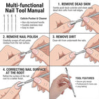 6 Pcs Dual-Sided Cuticle Pusher Set, Stainless Steel Cuticle Pusher Tool - Image 4