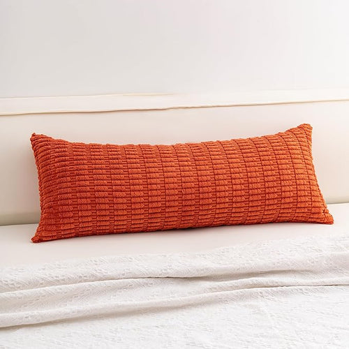Aegero Corduroy Decorative Throw Pillow Covers 14x36 Inch Soft Striped Pillow by Unknown