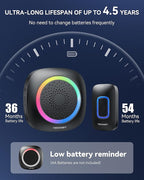 TECKNET Wireless Doorbell with 3 Portable Doorbells with RGB Light, Battery - Image 7