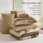 WONGS BEDDING 7 Pieces Comforter Set California King Size, Bohemian Soft - Image 7