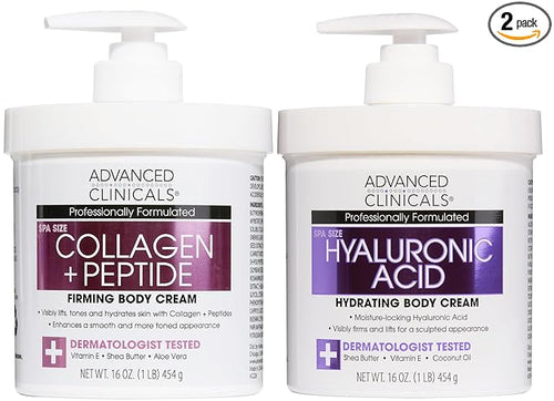 Advanced Clinicals Collagen Peptides Body Lotion + Hyaluronic Acid Moisturizer by AdvancedClinicals