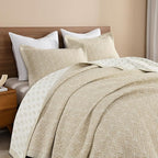 SahSahCasa Quilt Set Queen Size, 100% Cotton Quilt Bedding Set Bedspread by SahSahCasa
