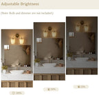 Bathroom Vanity Light with Fabric Shade, 2-Light Bathroom Vanity Light Over - Image 4