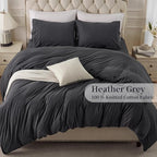 PURE ERA Jersey Knit Duvet Cover Set 100% T-Shirt Cotton Super Soft Comfy 3pc - Image 3