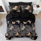 Yogeneg 7 Piece Bed in a Bag Queen Size Comforter Set Black Bedding Set - Image 3