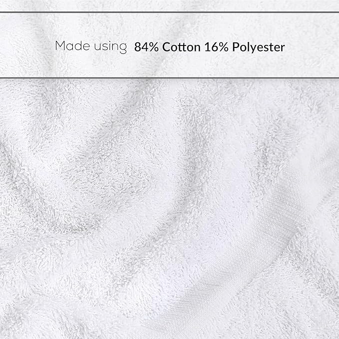 GOLD TEXTILES 6 White Economy Bath Towels Bulk Cotton Blend - Image 4