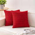 Aegero Pack of 2 Christmas Red Corduroy Decorative Throw Pillow Covers 16x16 by Unknown